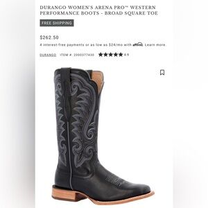 Durango Black Boots with Multicolor Embroidery